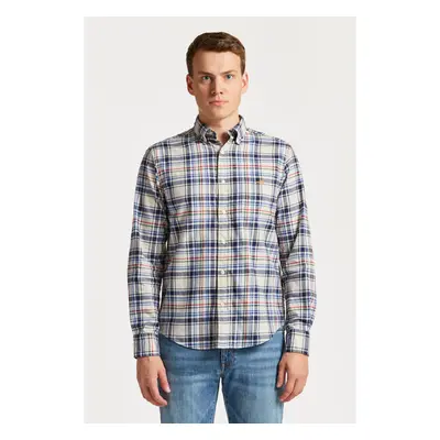 KOŠILE GANT REG UT TWILL CHECK SHIRT PUTTY 75576867