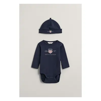 DĚTSKÝ SET GANT ARCHIVE SHIELD BODY AND BEANIE EVENING BLUE 89382949