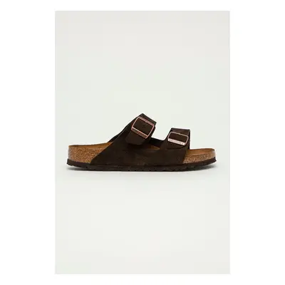 Semišové pantofle Birkenstock Arizona pánské, hnědá barva 84010961