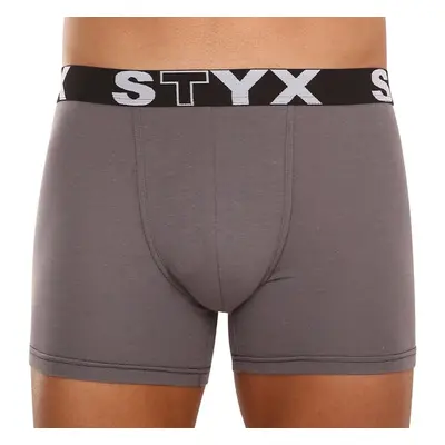 Pánské boxerky Styx long sportovní guma tmavě šedé (U1063) 51904701