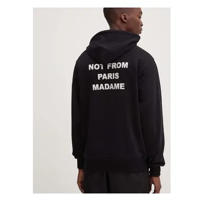 Bavlněná mikina Drôle de Monsieur Le Hoodie Slogan pánská, černá barva 95766193