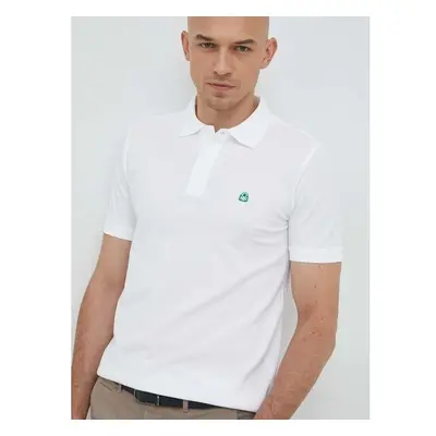 Bavlněné polo tričko United Colors of Benetton bílá barva 76611195