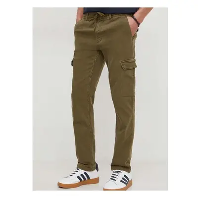 Kalhoty Pepe Jeans GYMDIGO CARGO PANT pánské, zelená barva, přiléhavé, 90166290