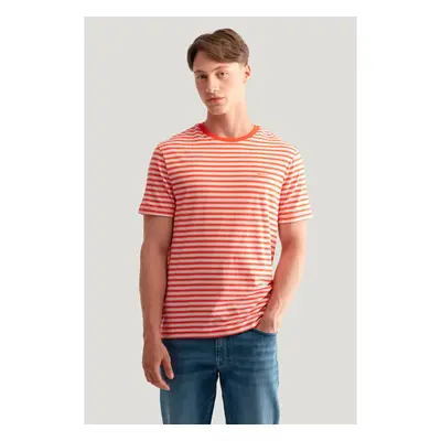 TRIČKO GANT STRIPED SS T-SHIRT GRAPEFRUIT ORANGE 82102517