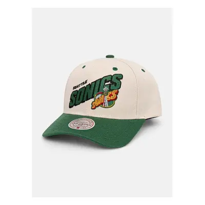 Kšiltovka Mitchell&Ness Seattle Supersonics béžová barva, vzorovaná, 95601270