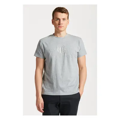 TRIČKO GANT REG TONAL SHIELD SS T-SHIRT GREY MELANGE 84605511