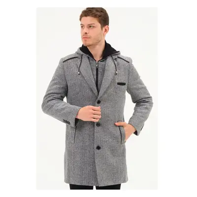 dewberry PLT8371 DEWBRRY MENS COAT-DIAGONAL BLACK- GREY 90443003