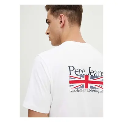 Bavlněné tričko Pepe Jeans ALFIE bílá barva, s potiskem, PM509431 95223907