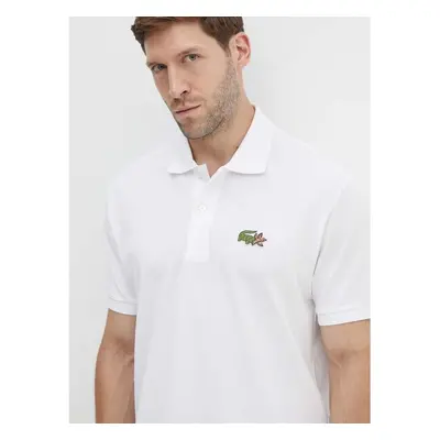 Bavlněné polo tričko Lacoste x Netflix bílá barva, s aplikací, PH7057 83295111