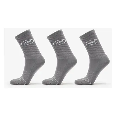 FTSHP Ponožky Footshop Basic Crew Socks 3-Pack Grey 39-42 94056526