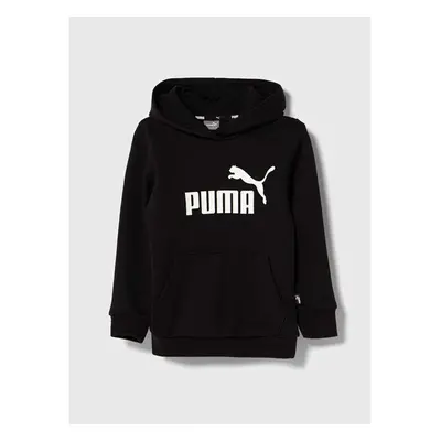 Dětská mikina Puma ESS Logo Hoodie FL G černá barva, s kapucí, s 84351863