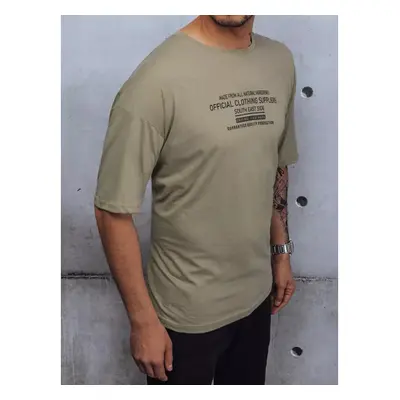 Pánské tričko s khaki potiskem Dstreet z 70457546