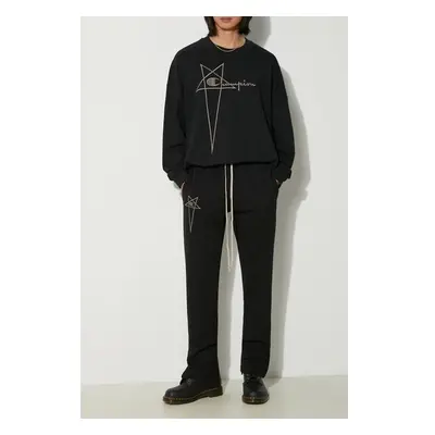 Bavlněné tepláky Rick Owens x Champion Joggers černá barva, s aplikací 92988503