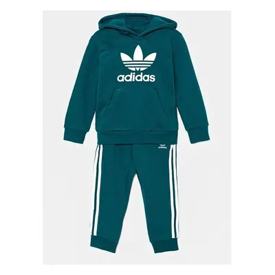 Dětská tepláková souprava adidas Originals HOODIE SET zelená barva, 96044541