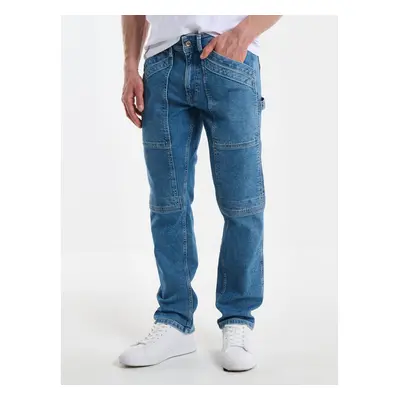 Big Star Mans Tapered Trousers Denim 190094 Light Denim-109 90938398