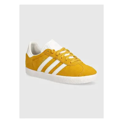 Dětské semišové sneakers boty adidas Originals GAZELLE žlutá barva, 94358873