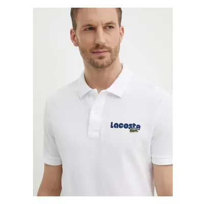 Bavlněné polo tričko Lacoste bílá barva, s potiskem 92068894