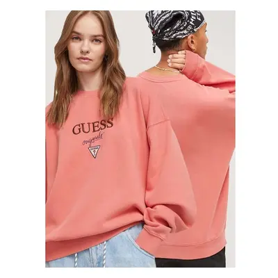 Mikina Guess Originals pánská, oranžová barva, s aplikací 83543468