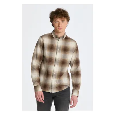 KOŠILE GANT REG UT SHADOW CHECK FLANNEL SHIRT DESERT BROWN 85175859