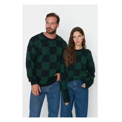 Trendyol Multicolor Unisex Oversize Wide Fit Crew Neck Checked 91211909