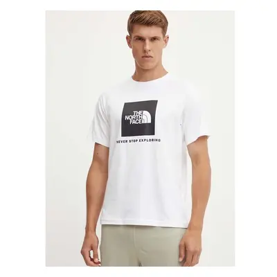 Bavlněné tričko The North Face S/S Raglan Redbox Tee bílá barva, s 95326117