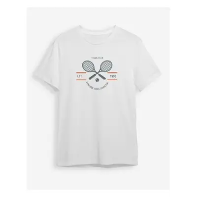 Trendyol White Tennis Themed Regular/Normal Cut T-shirt 95689896