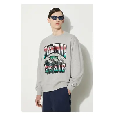 Bavlněná mikina Billionaire Boys Club Big Catch Crewneck pánská, šedá 92903011