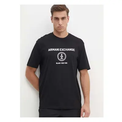 Bavlněné tričko Armani Exchange černá barva, s aplikací, 6DZTLC ZJ9JZ 95061517