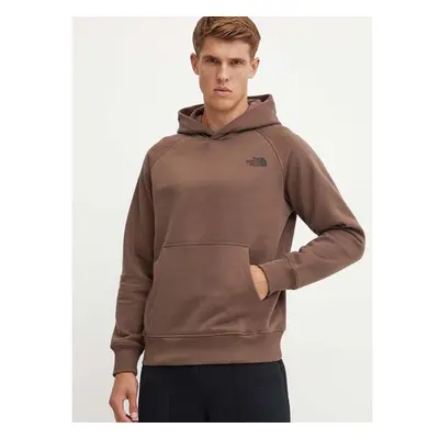 Mikina The North Face Raglan Redbox Hoodie pánská, hnědá barva, s 95326133