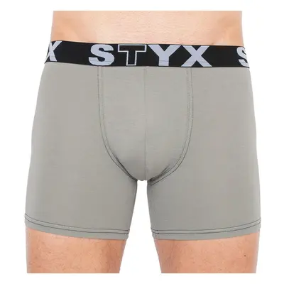 Pánské boxerky Styx long sportovní guma světle šedé 94350952