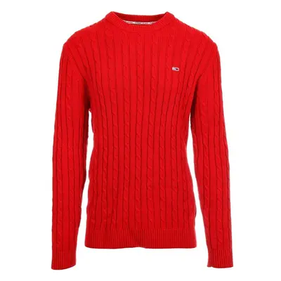 Tommy Hilfiger pánský delší bavlněný svetr červený 74672317