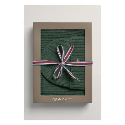 ČEPICE GANT D1. BEANIE SCARF GIFT BOX FOREST GREEN 75822160