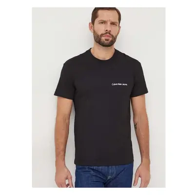 Bavlněné tričko Calvin Klein Jeans černá barva, potiskem, J30J324671 87422027