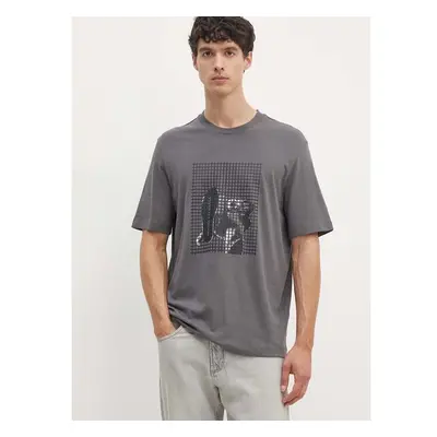 Bavlněné tričko Armani Exchange šedá barva, s potiskem, 6DZTLD ZJ9JZ 94653029