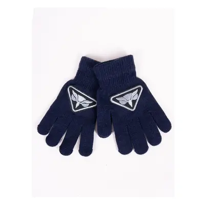 Yoclub Kidss Boys Five-Finger Gloves RED-0233C-AA5B-003 Navy Blue 75791785