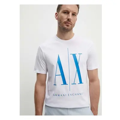 Bavlněné tričko Armani Exchange bílá barva, s potiskem 94360992