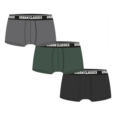 URBAN CLASSICS Boxer Shorts 3-Pack - grey+darkgreen+black 60180510