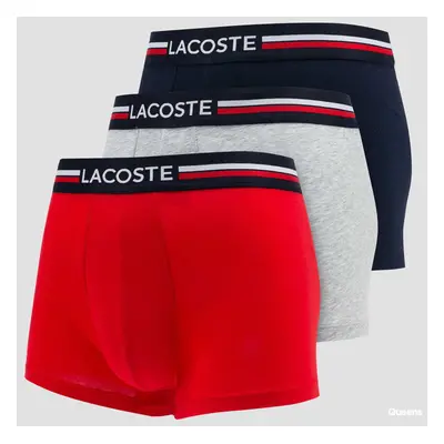 Boxerky LACOSTE Iconic Cotton Stretch Boxers 3-Pack Red/ Melange Grey/ 95954919