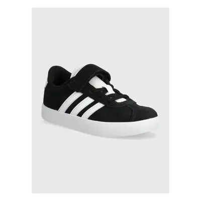 Dětské semišové sneakers boty adidas VL COURT 3.0 EL C černá barva 90526430