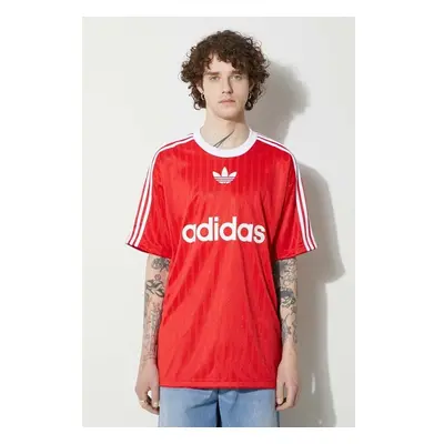 Tričko adidas Originals Adicolor Poly Tee červená barva, s potiskem, 88771093