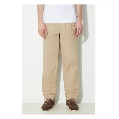 Kalhoty New Balance Twill Straight Pant 30 pánské, béžová barva, 90598541