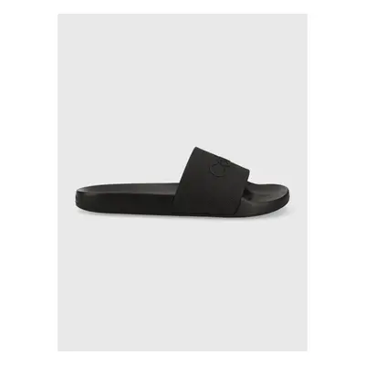 Pantofle Calvin Klein Pool Slide pánské, černá barva, HM0HM00636 71676001