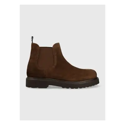 Semišové kotníkové boty Tommy Jeans TJM CHELSEA HIGH BOOT pánské, 83490819