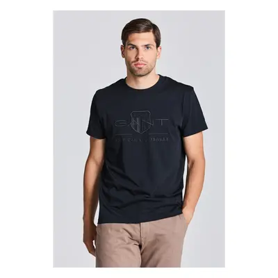 TRIČKO GANT REG TONAL SHIELD SS T-SHIRT BLACK 84605510