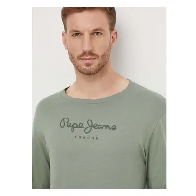 Bavlněné tričko Pepe Jeans EGGO LONG N zelená barva, s potiskem, 87729703