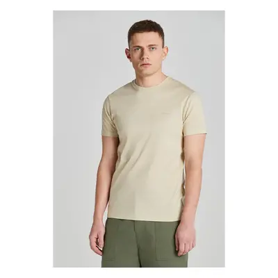 TRIČKO GANT SLIM MERCERIZED SS T-SHIRT SILKY BEIGE 89451276