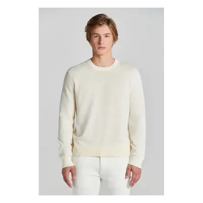 SVETR GANT TEXTURED COTTON C-NECK CREAM 90244883