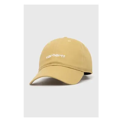 Bavlněná baseballová čepice Carhartt WIP Canvas Script Cap béžová 90752031