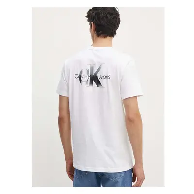 Bavlněné tričko Calvin Klein Jeans bílá barva, s potiskem, J30J325683 94827987