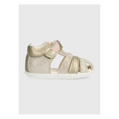 Dětské semišové sandály Geox SANDAL MACCHIA béžová barva 89638837